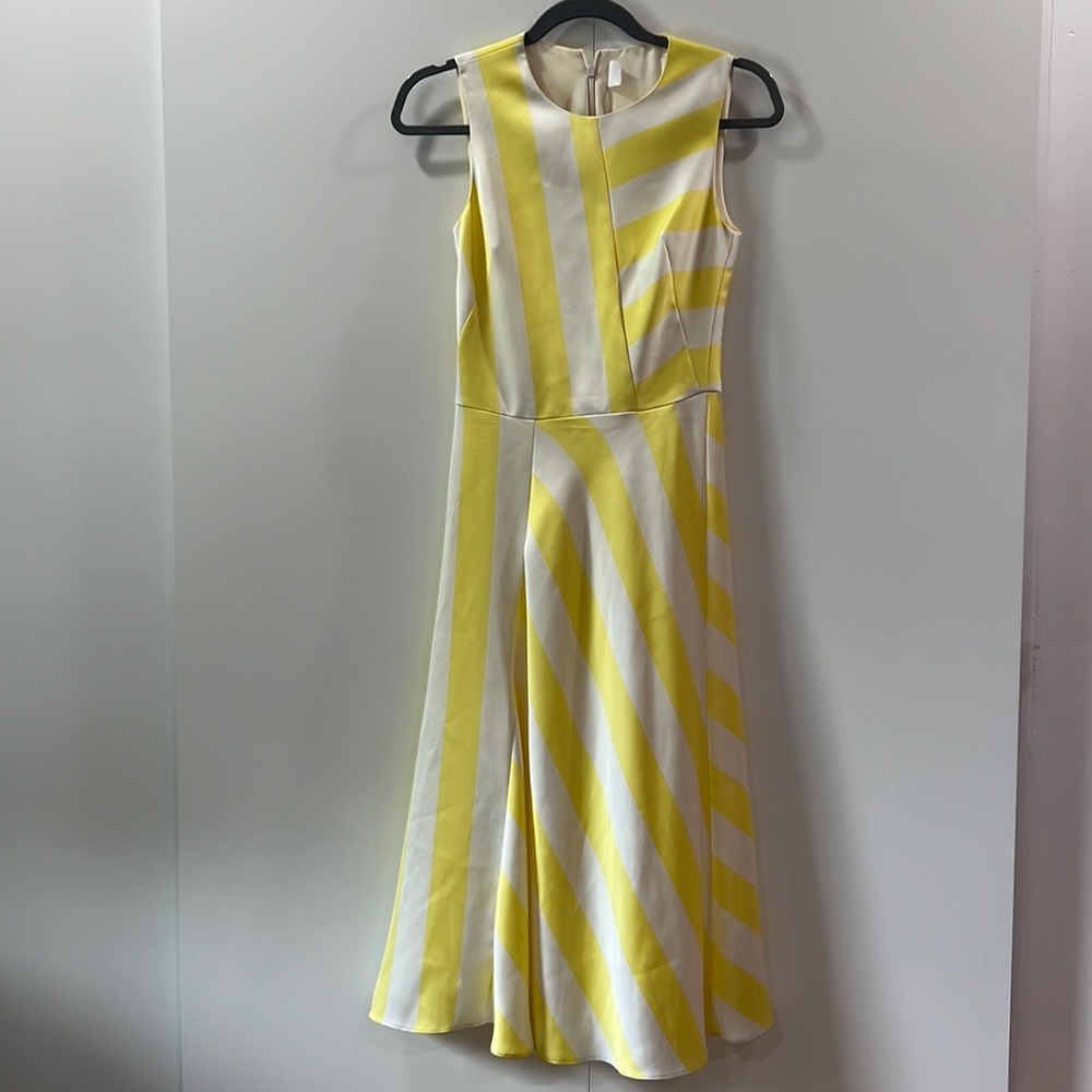 Hugo Boss Yellow Dalta Striped Dress